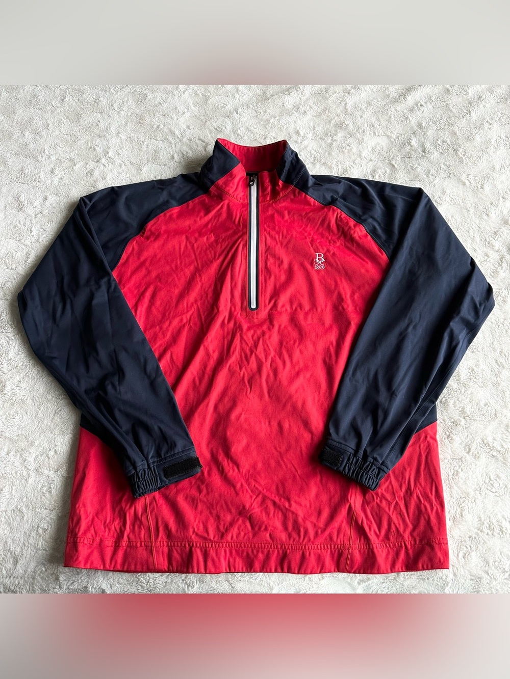 Footjoy Hydroknit Golf Jacket Mens Medium Red Berkshire Country Club Half Zip